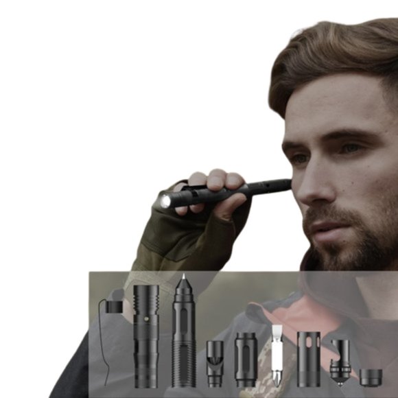 Multifunctional Self Defense Tactical Pen Defense Flashlight Aluminum Screwdrive - Picture 2 of 16